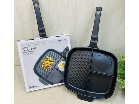 Chảo chiên 3 ngăn vuông Lock & Lock 24cm - XNC04901
