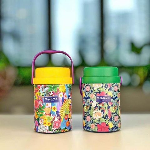 Cặp lồng giữ nhiệt Magrace Paris 520ml - Nắp vàng - BNC131032