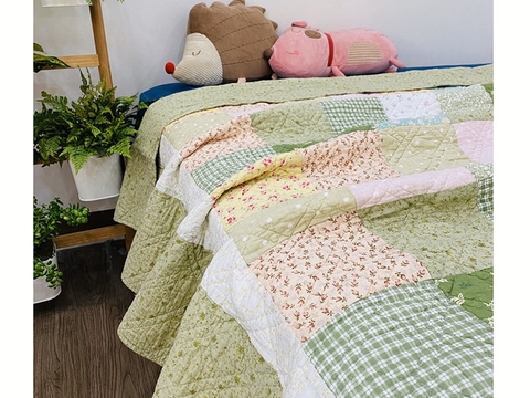 Chăn lẻ ô vuông xanh lá 220x240cm - CNL014322
