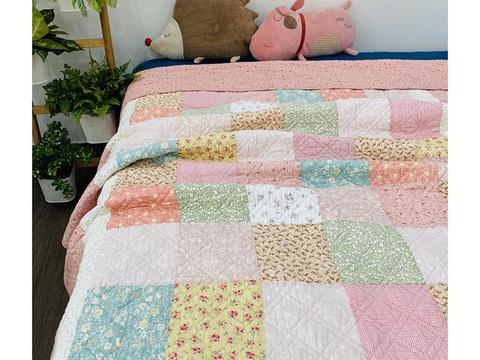 Chăn lẻ ô vuông hồng 220x240cm - CNL014522