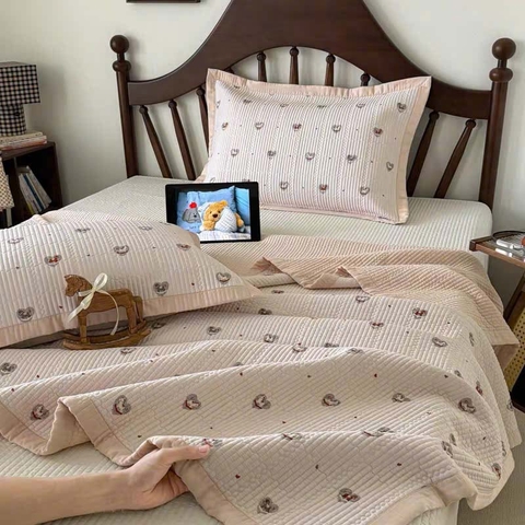 Chăn bộ 3 món 200x230cm - Cam nhạt - CNB3065906