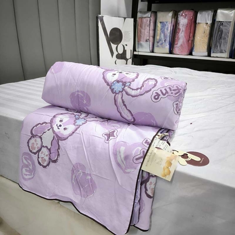 Chăn lẻ cotton đũi 200x230cm - Thỏ tím - CNL061746