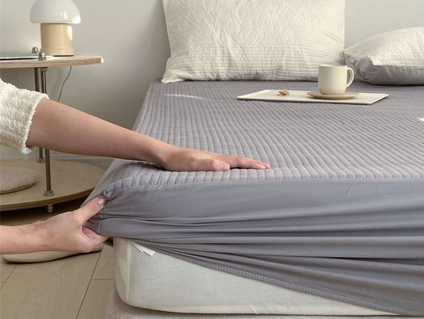 Drap bọc 160x200cm - sọc xám -  DRP00516