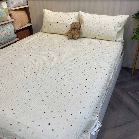 Drap bọc cotton 180x200cm + 2 vỏ gối - DRP060042
