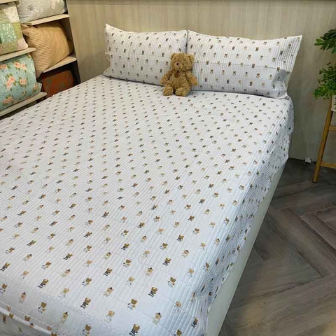 Drap bọc cotton 180x200cm + 2 vỏ gối - DRP060052