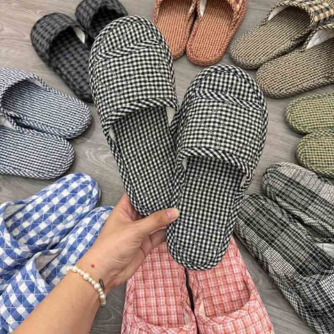 Dép vải trong nhà đế 2 lớp Size 40-41 - Mẫu 3 đen - GDP112032