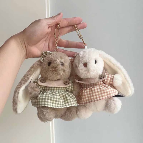 Móc khóa thỏ bông nâu 15cm - GTT14904