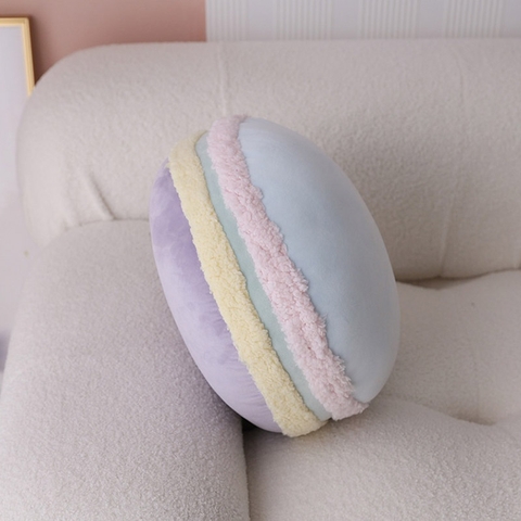 Gối trang trí - Bánh Macaron - Xanh lam tím kẹp xanh lá 32x32cm - GTT20121