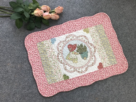Thảm chùi chân - Cô bé và Hoa - hồng - TCC12703