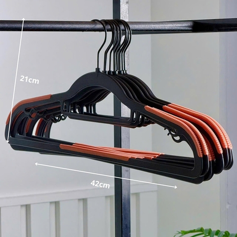 Set 10 móc treo quần áo 2 tầng - Đen cam - NTT113011