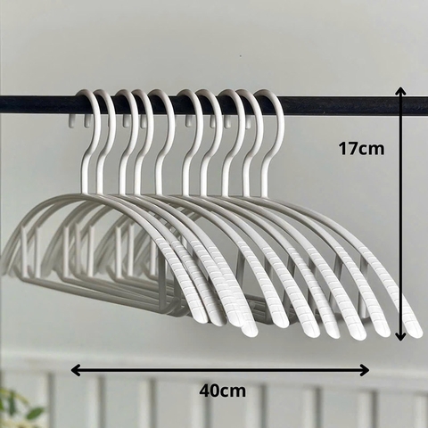 Set 10 móc treo chống trượt hình bán nguyệt - Trắng - NTT113031