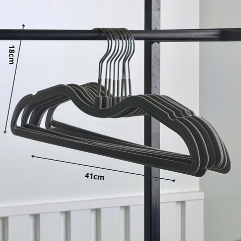 Set 10 móc treo quần áo cổ thấp M2 bọc nhung - NTT113093