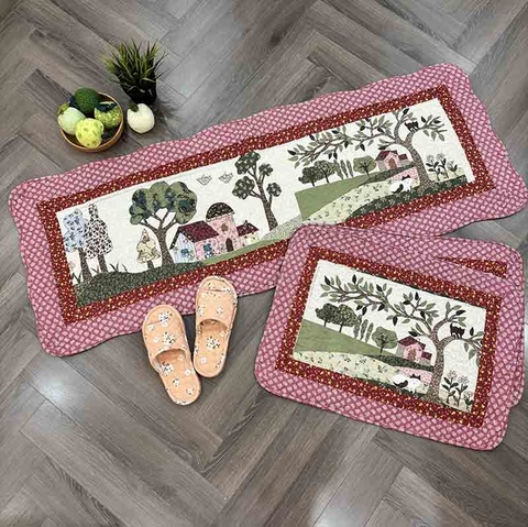 Thảm set 3 - Cây viền hồng TDA04710 & TCC04610 - T3N04710