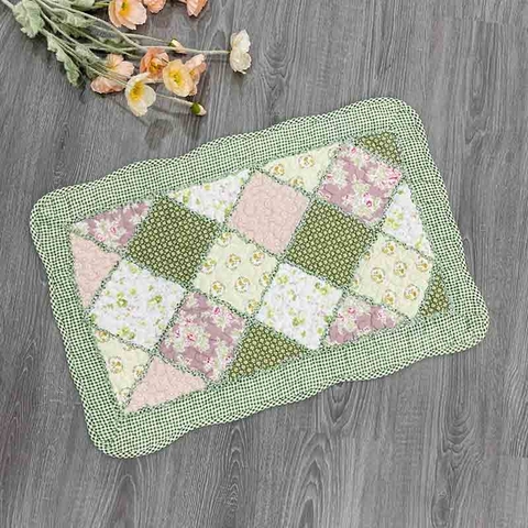 Thảm chùi chân - Ghép xéo xanh lá -TCC03702