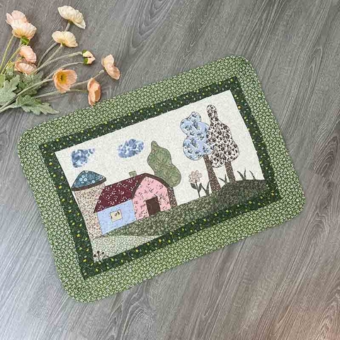 Thảm chùi chân - Ngôi nhà hồng-Viền hoa xanh lá - TCC04512