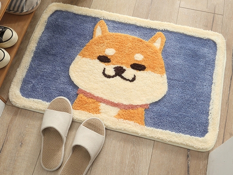 Thảm chùi chân lông 45x65- cún con cô đơn - TLC02802