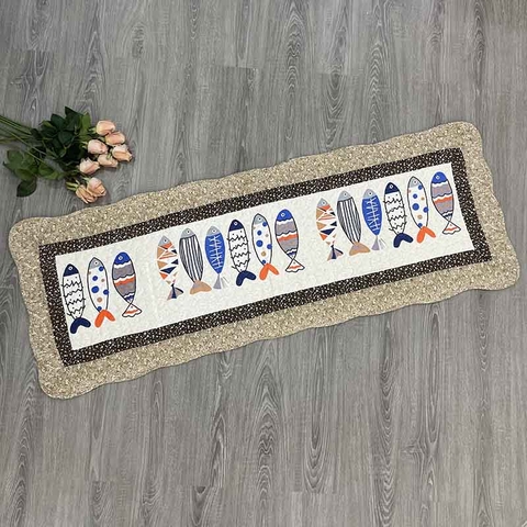 Thảm dài - Cá 6 con viền nâu - TDA11519