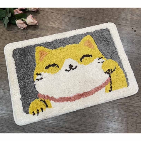 Thảm chùi chân lông 40x60 - Mèo vàng - TLC04203