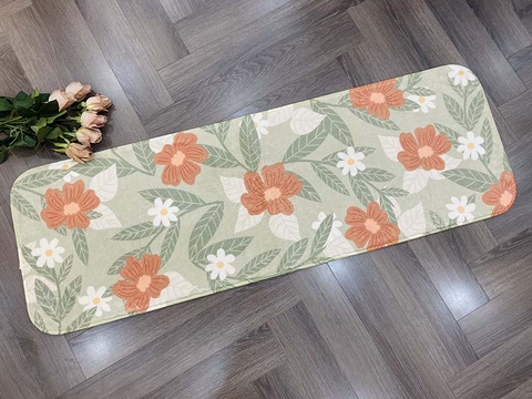 Thảm lông dài 40x120cm - Hoa đỏ - TLC12705