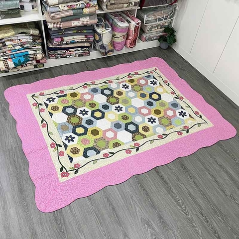 Thảm lót sàn 160x210cm - Lục giác hồng - TLS04811