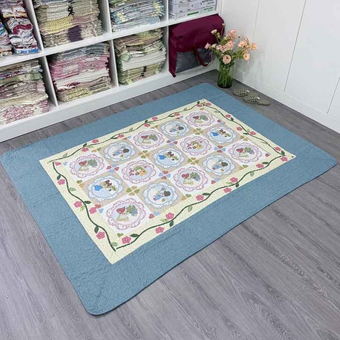 Thảm lót sàn 200x230 - cô bé và cún con - xanh dương - TLS28012