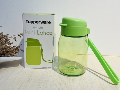 Bình nước Mini Lohas 350 ml Tupperware + không ống hút -  Xanh lá - TPW00302