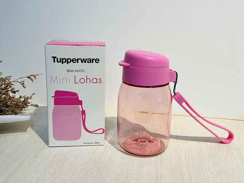 Bình nước Mini Lohas 350 ml Tupperware + không ống hút - Hồng - TPW00304