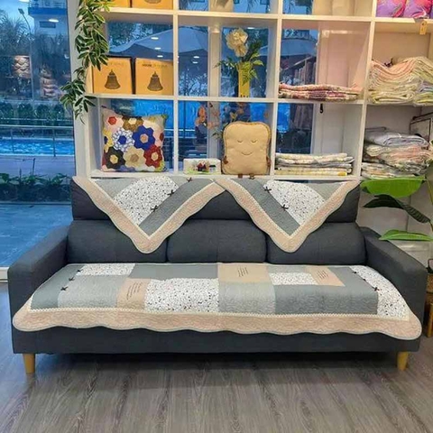 Thảm sofa 70x150cm - 4 nơ xanh dương - TSF00571