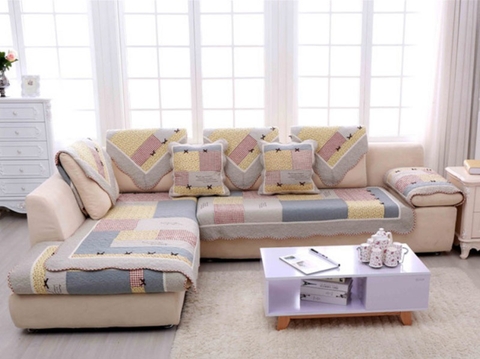 Thảm sofa 90x160cm - 4 nơ caro đỏ - TSF09091