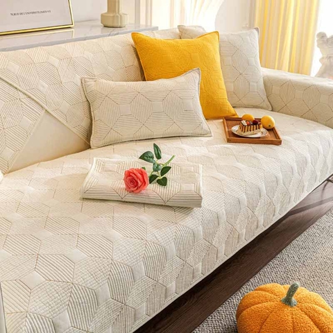 Thảm sofa 90x210cm - Khối vuông 3D trắng - TSF12293