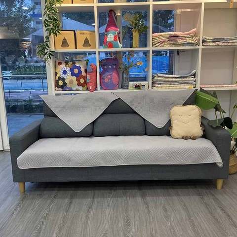 Thảm sofa 90x180cm - Đan xéo xám - TSF12492