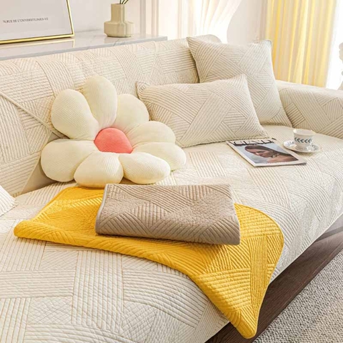 Thảm sofa 70x70cm - Đan xéo trắng - TSF12670