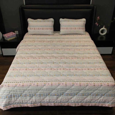 Drap bọc cotton Đũi Vintage 180x200cm 3 món - Mẫu 4 - DRP038042
