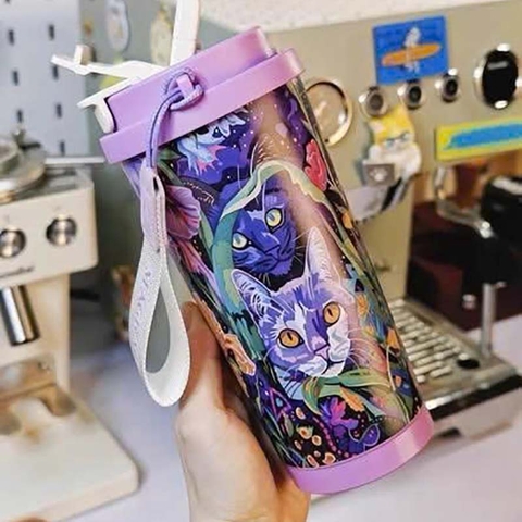 Ly giữ nhiệt kèm ống hút Magrace Paris 500ml - Mẫu 1 - BNC131081