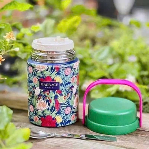 Cặp lồng giữ nhiệt Magrace Paris 520ml - Nắp xanh - BNC131031