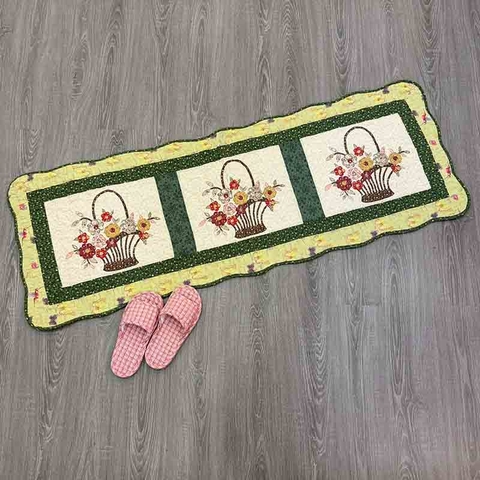 Thảm dài 50*135cm - giỏ hoa xanh lá - TDA45908