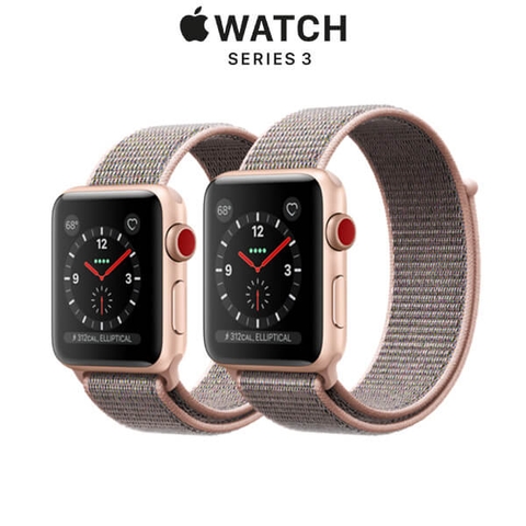 Apple Watch Series 3 (GPS + Cellular) Gold Aluminum Case with Pink Sand Sport Loop