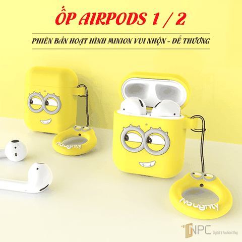 Ốp AirPods cao su Minion 3D bảo vệ tai nghe AirPods 1 | 2 kèm Móc Treo