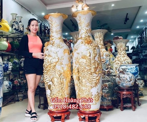 Bình gốm vẽ vàng 24k cao cấp, các mẫu đẹp phải xem