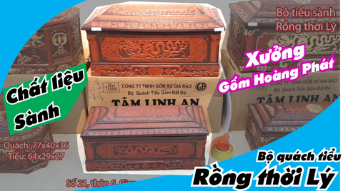 Bộ tiểu sành Rồng thời Lý cao cấp - Xưởng tiểu quách sành Bát Tràng Hoàng Phát 0918.482.648