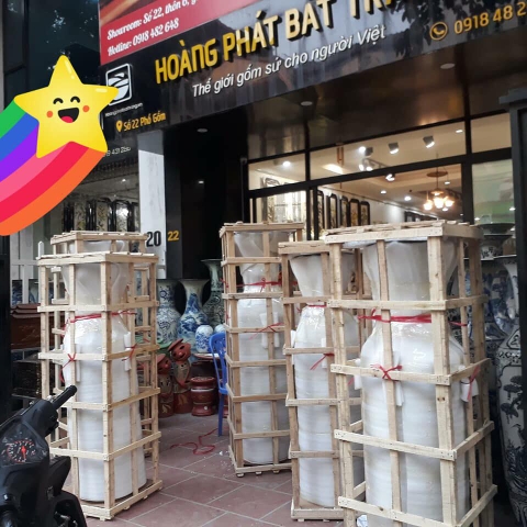Lộc bình sứ Bát Tràng Tùng Hạc cao cấp Bát Tràng 1.6m SP4796