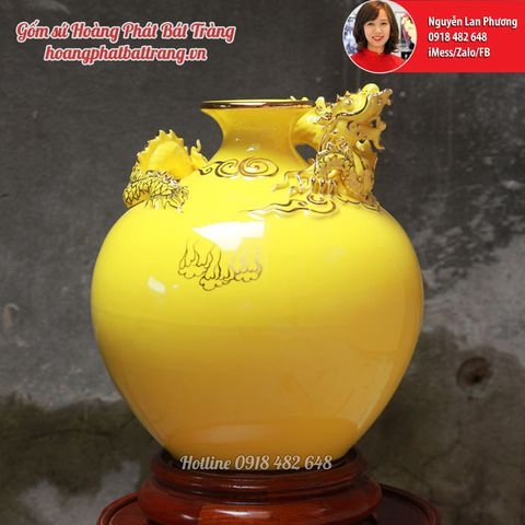 Bình hút lộc rồng vàng vẽ vàng 24k 6127