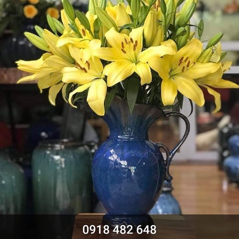 Bình sữa cắm hoa men hỏa biến Bát Tràng SP4870 - cao 35cm