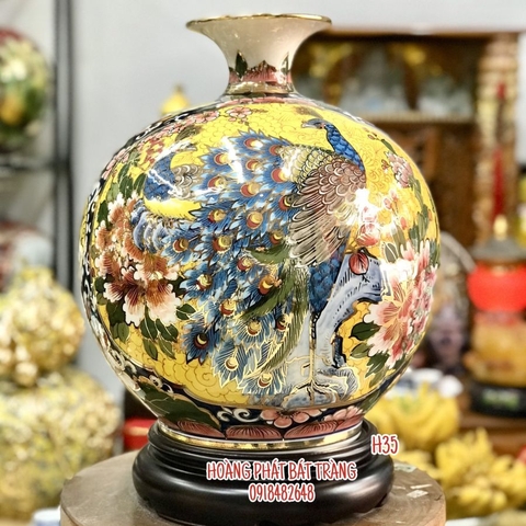 Bình hút tài lộc nhị cảnh công danh phú quý & Thuận buồm xuôi gió H35