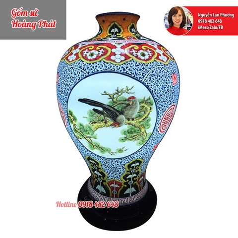 Đèn sứ thấu quang cao cấp dế to vẽ Tứ cảnh SP4631