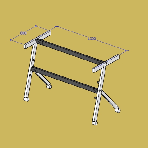 Chân bàn huấn luyện mặt cố định KT 700x1400-FZ13-1400