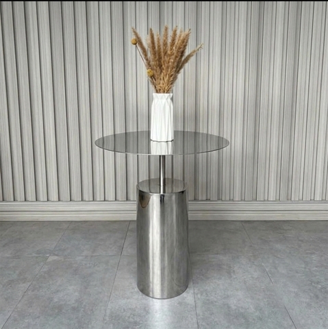 Bàn cafe inox 304 mặt D50cm BIN-D50-2