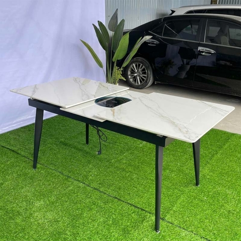 Bàn ăn thông minh kéo dài 1,4-1,8m có bếp từ BA-R1418-08
