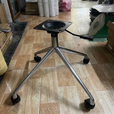 Chân ghế đơn BJS-D301-BX2 màu bạc có bánh xe