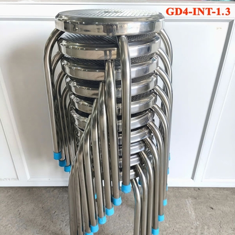 Ghế đôn inox tròn 4 chân GD4-INT-1.3 nặng 1.3kg
